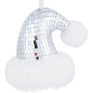Set of 3 Disco Santa Hat Tree Decorations