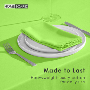 Lime Plain Cotton Round Tablecloth shot 9903368
