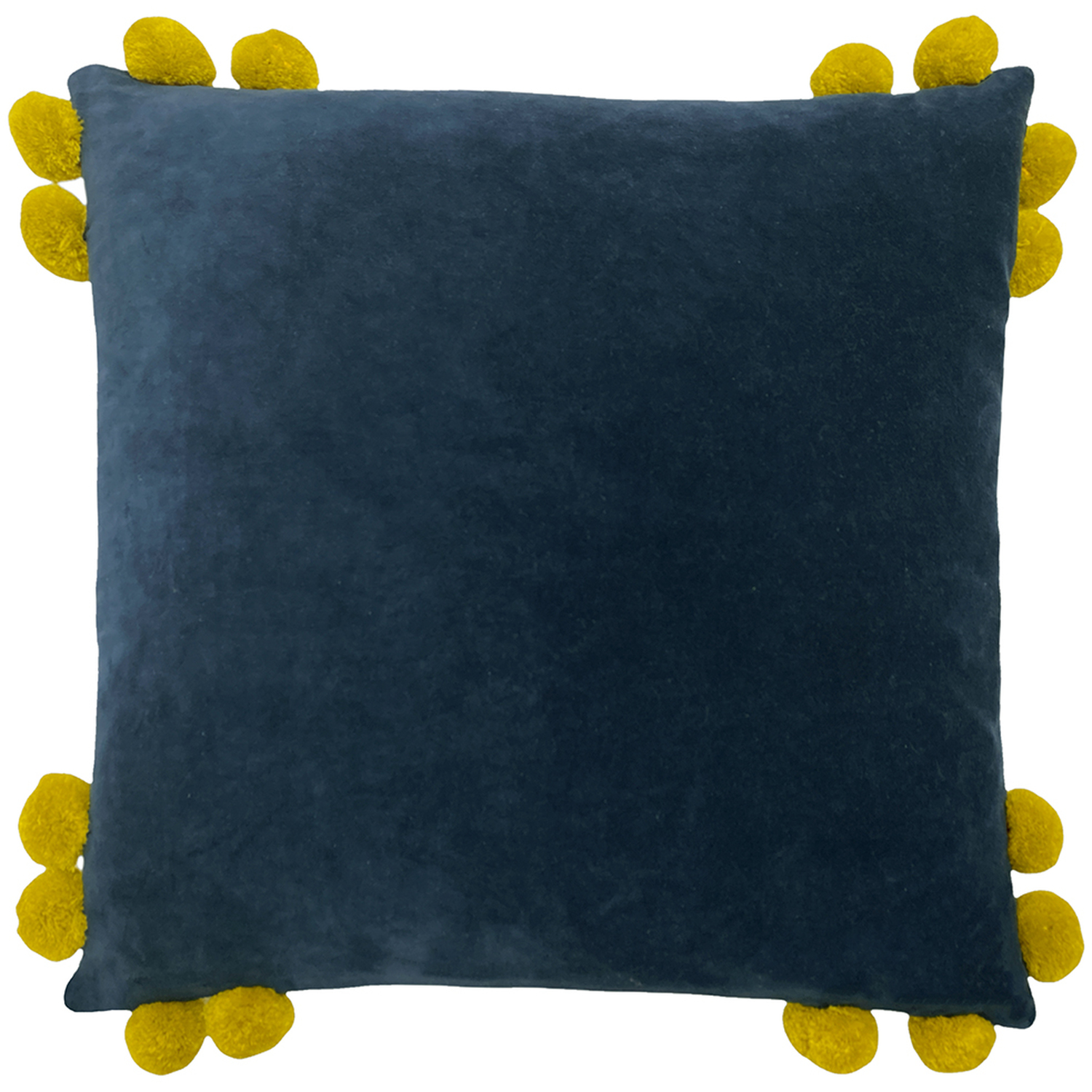 Hoola Pom-Pom Cushion 45 x 45cm - Navy-Olive / Feather