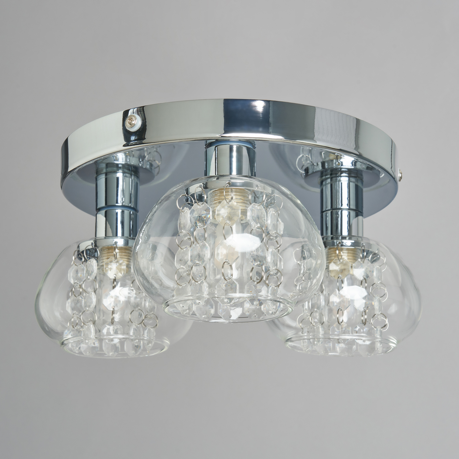 Lillian 3 Light Bathroom Flush Ceiling Light - Chrome