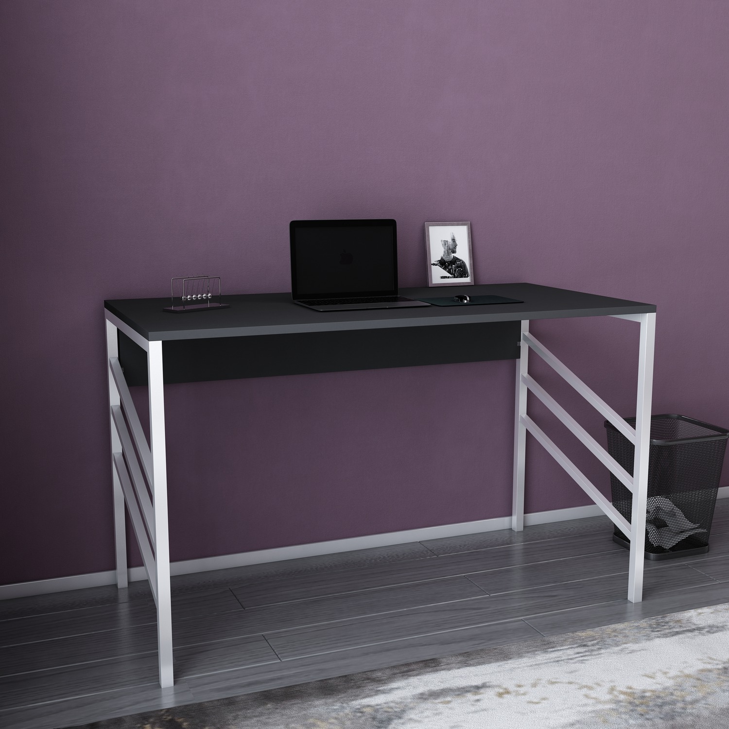 Josephine Study Desk - White And Anthracite