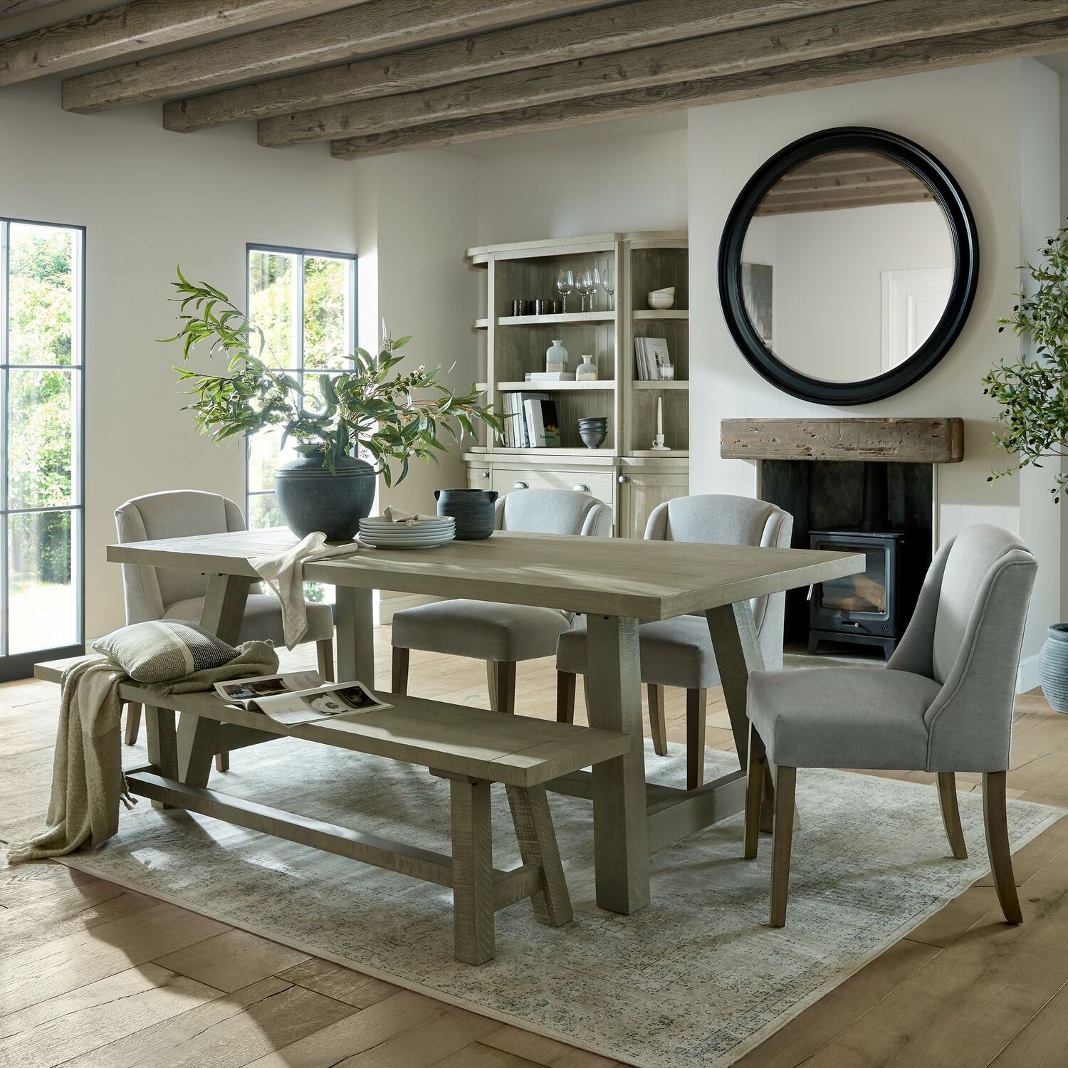 Image of Elegant Round Framed Large Mirror For&hellip;