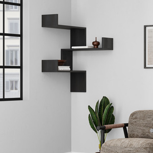 Black Wood Luksa Corner Bookcase shot 10601997