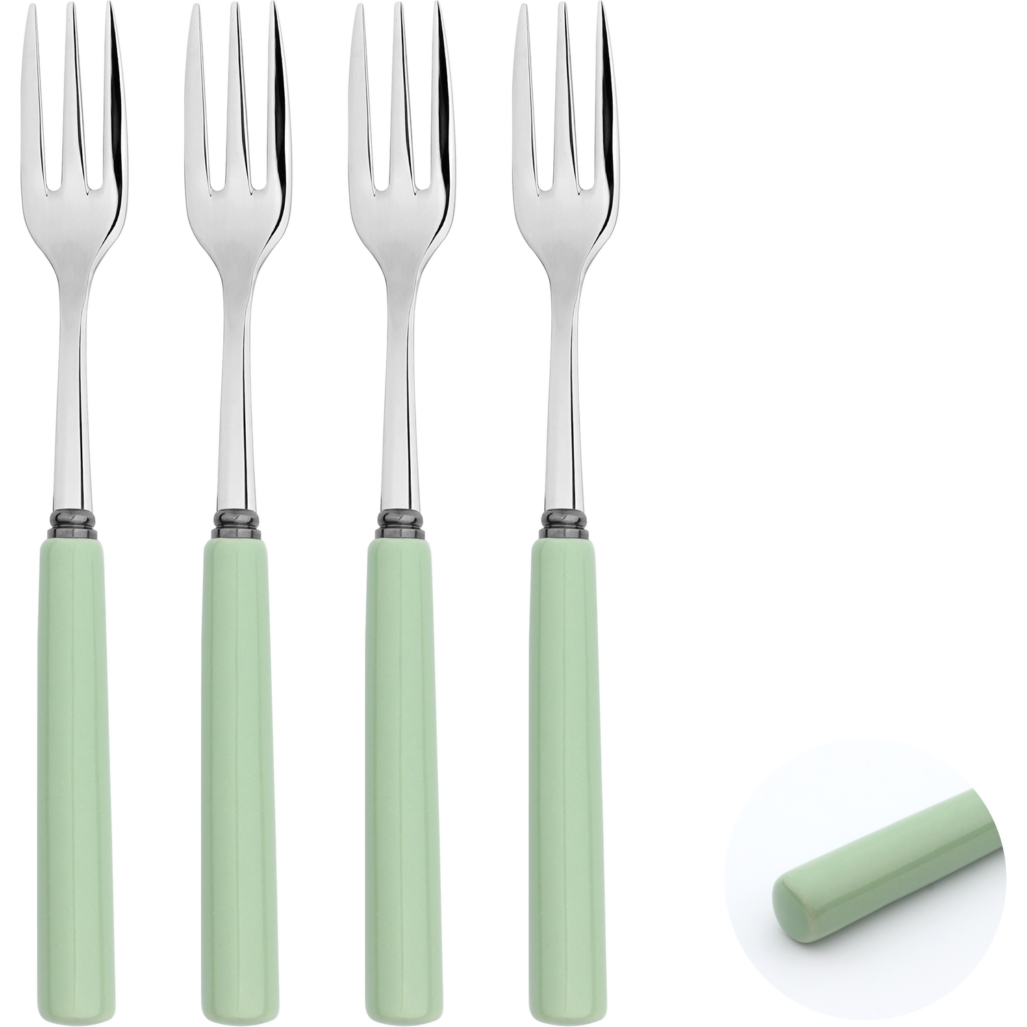 Image of Dessert Pastry Forks Set Porelain Handle&hellip;