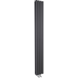 Compact Vertical Double Panel Radiator 2461 BTU Anthracite 1800x 236mm