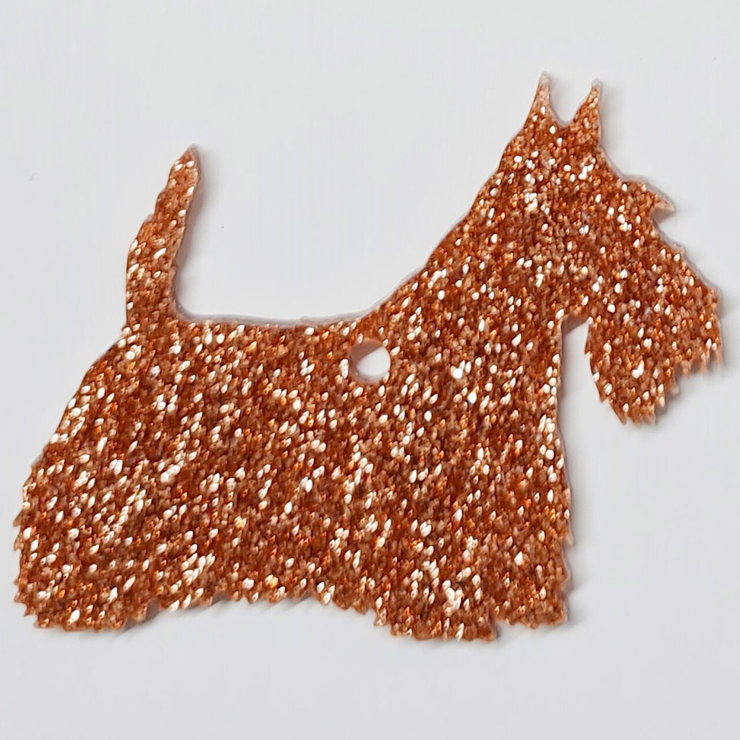 Glitter Scottish Terrier Christmas Decoration - Rose Gold