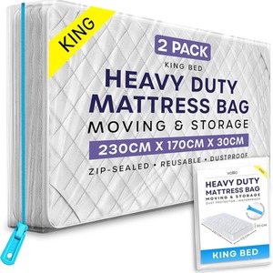 Mattress Bag with Zipper for Moving - Reusable Waterproof Mattress Cover