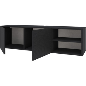 Black Wood Decortie Modern Floating TV Stand for 50 Inch TVs shot 11119609