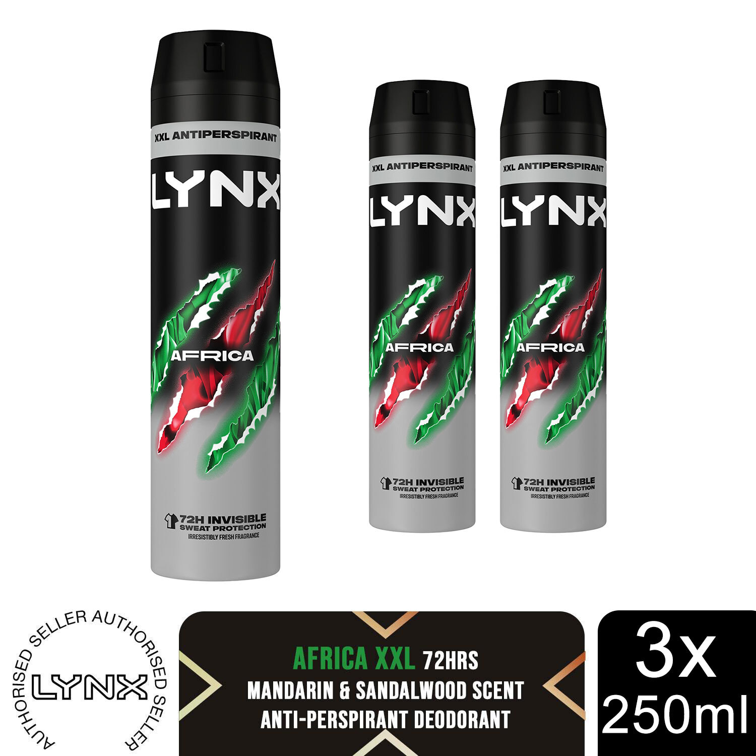 Lynx Men's Antiperspirant Deodorant Spray Xxl Africa 250Ml - Image 6