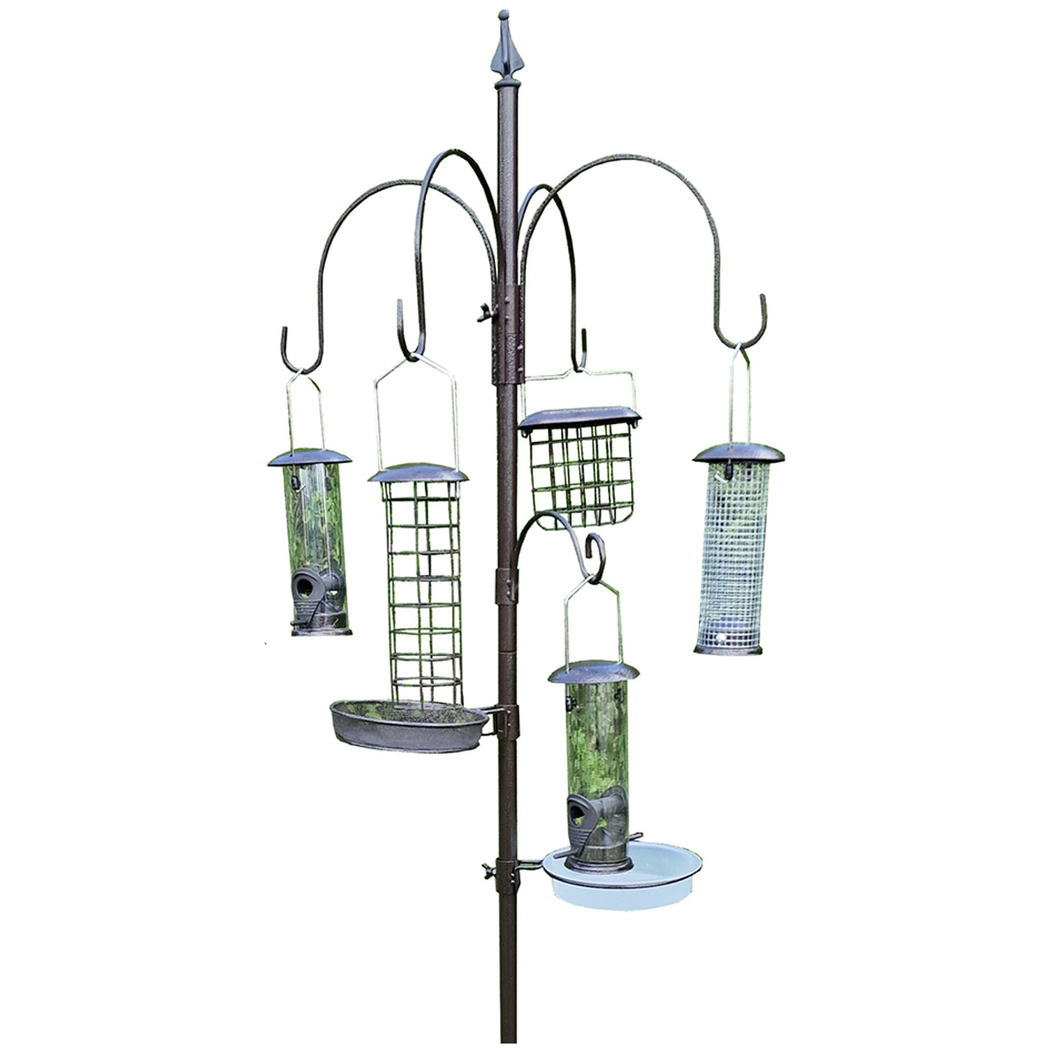 Wild Bird Feeding Station With 5 Bird Feeders