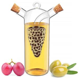 2 in 1 Oil and Vinegar Dispenser Bottle with Cork Stoppers