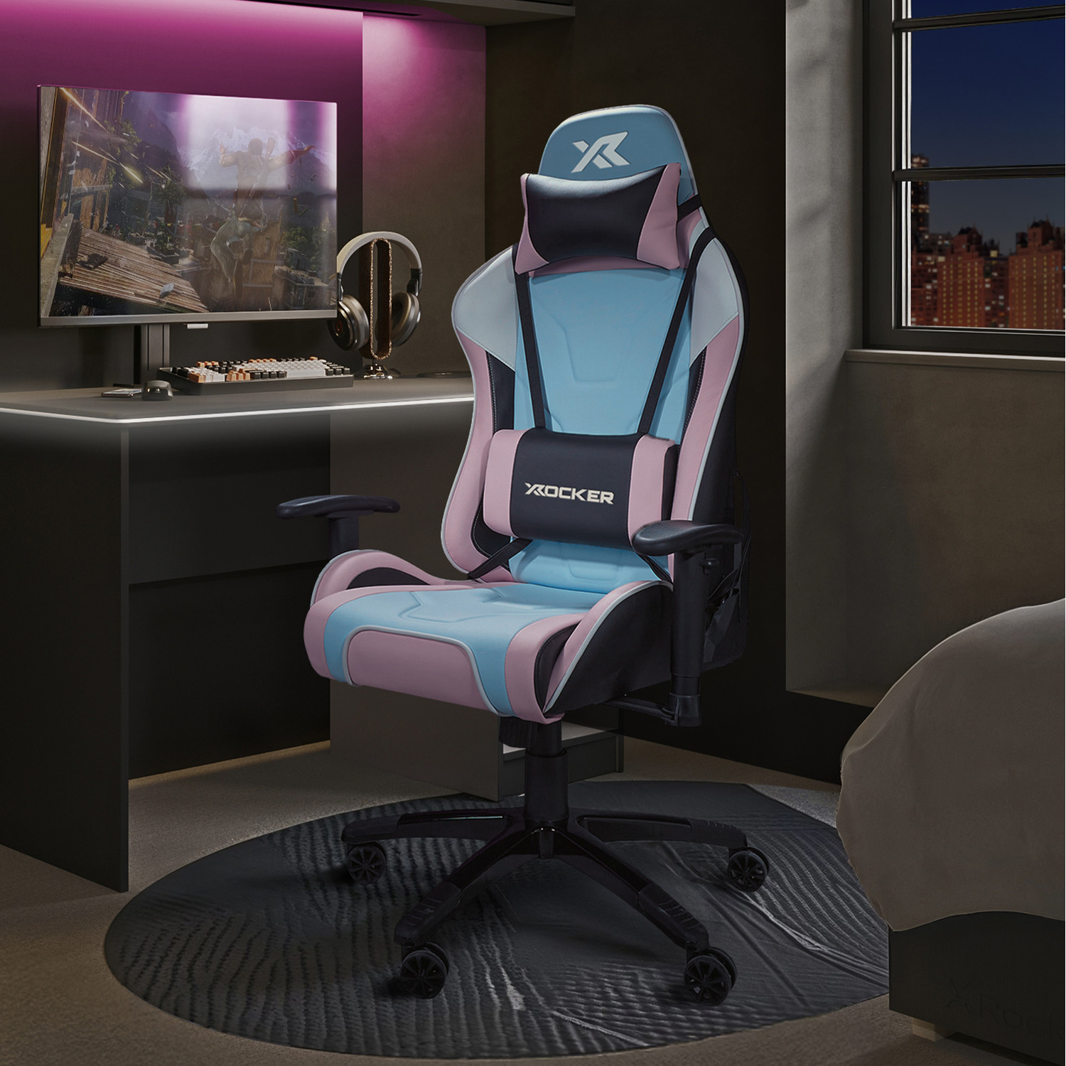 X Rocker Agility Esport Gaming Chair - Bubblegum