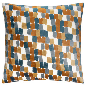 Metro Blocks Velvet Jacquard Square Cushion Cover