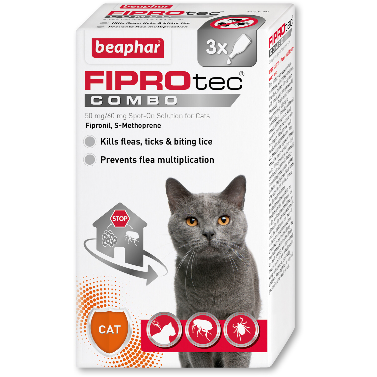 Beaphar FIPROtec Combo Spot On Flea and Tick Treatment for Cats