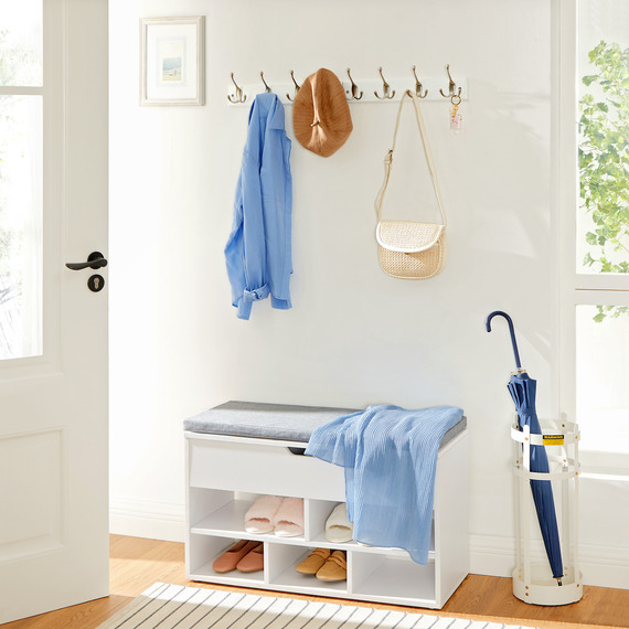SONGMICS Wall-Mounted Coat Rack with 4 Tri-Hooks