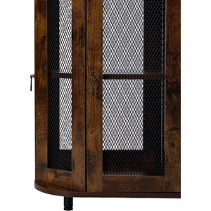 Dark Brown & Black / Dark Brown & Black 5-Tier Corner Bar Cabinet with Built-In Power Outlet shot 11674129