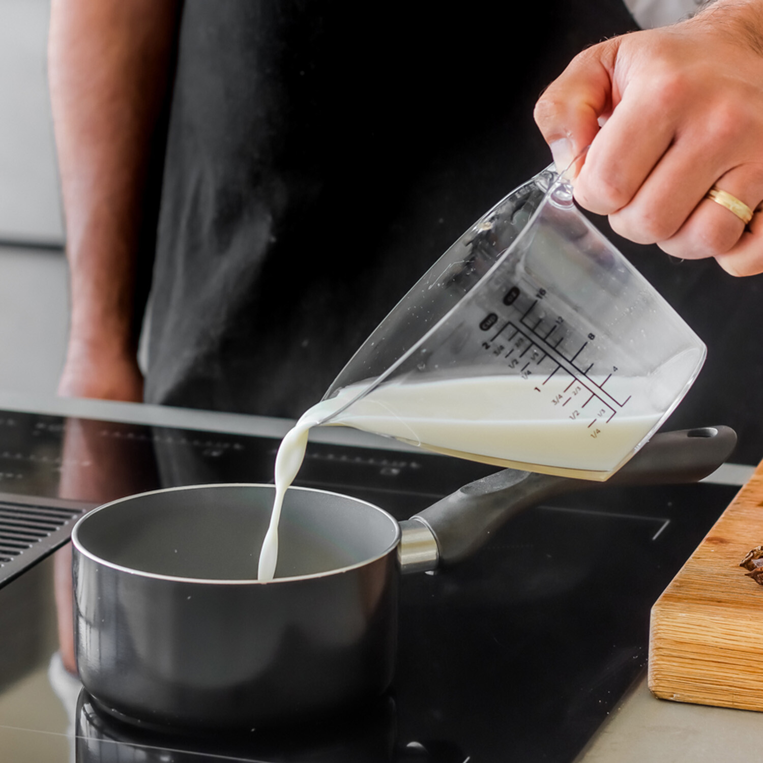 MasterClass Can-to-Pan 14cm Non-Stick Milk Pan for Induction Hob - Grey