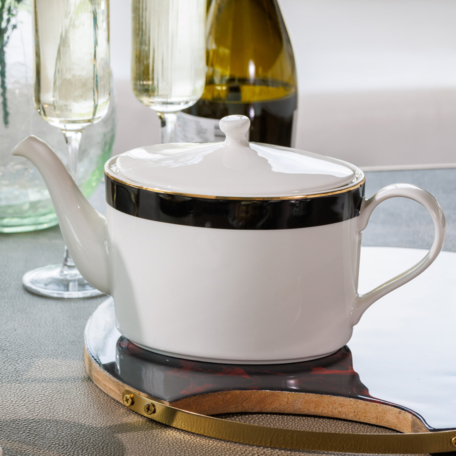Image of Mikasa Luxe Deco 4-Cup China Teapot,&hellip;