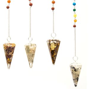 Orgonite Power Chakra Pendulum Hamsa Multicolor