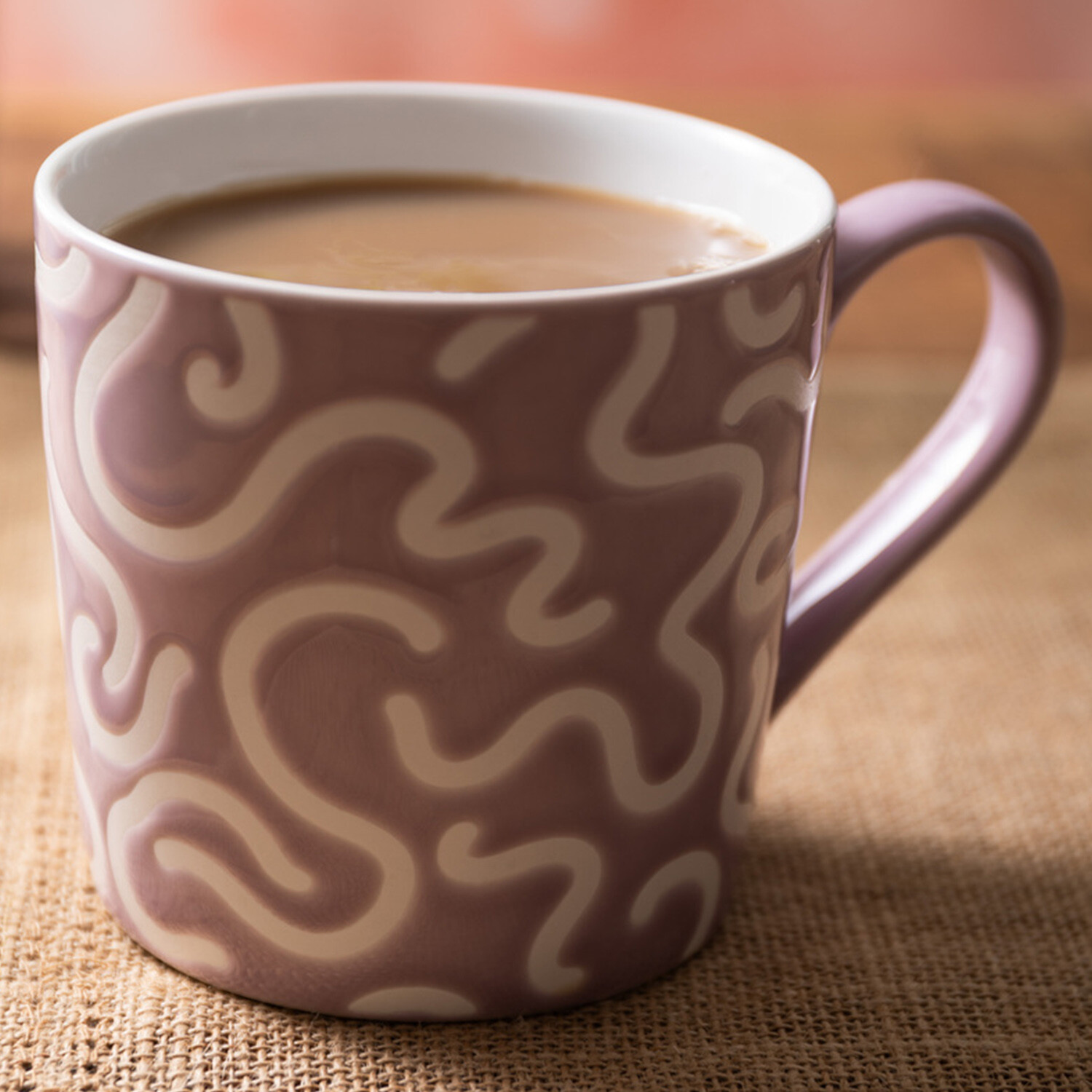 Image of Mikasa Purple Swirl Stoneware Mug, Textured&hellip;