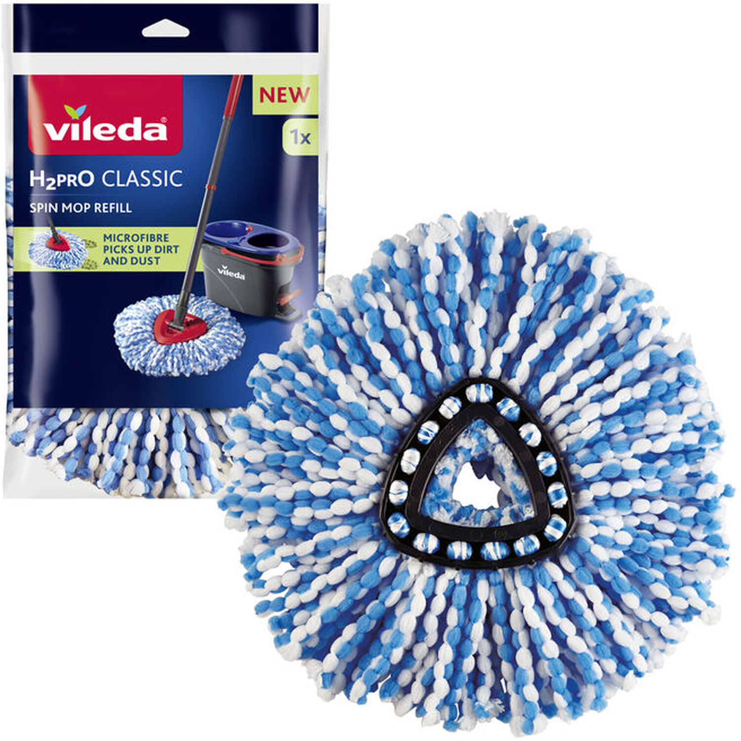 Vileda Mop H2Pro Spin Refill, Blue