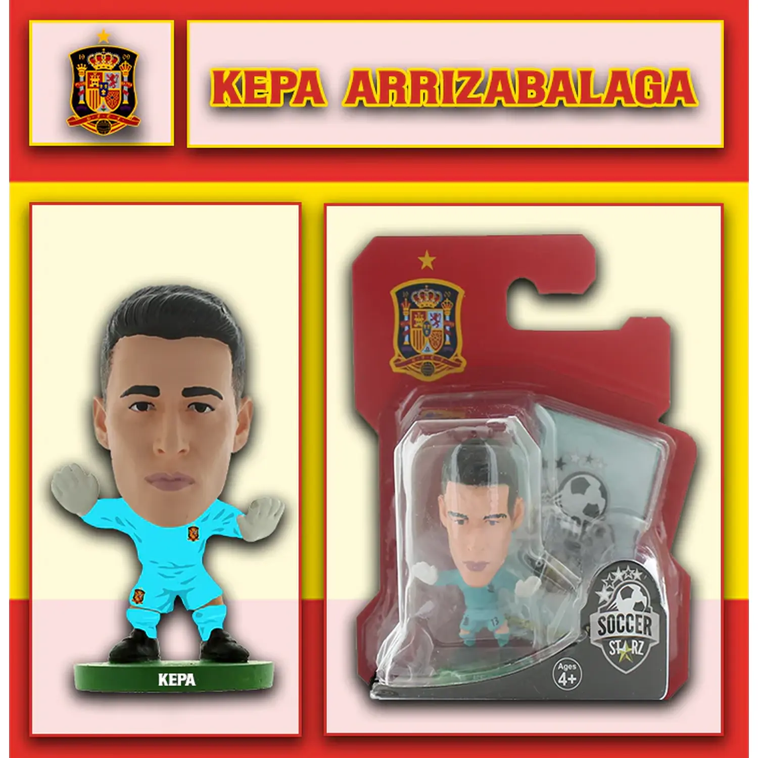 SoccerStarz Spain Kepa Arrizabalaga - Home Kit 5cm Figure - Turquoise