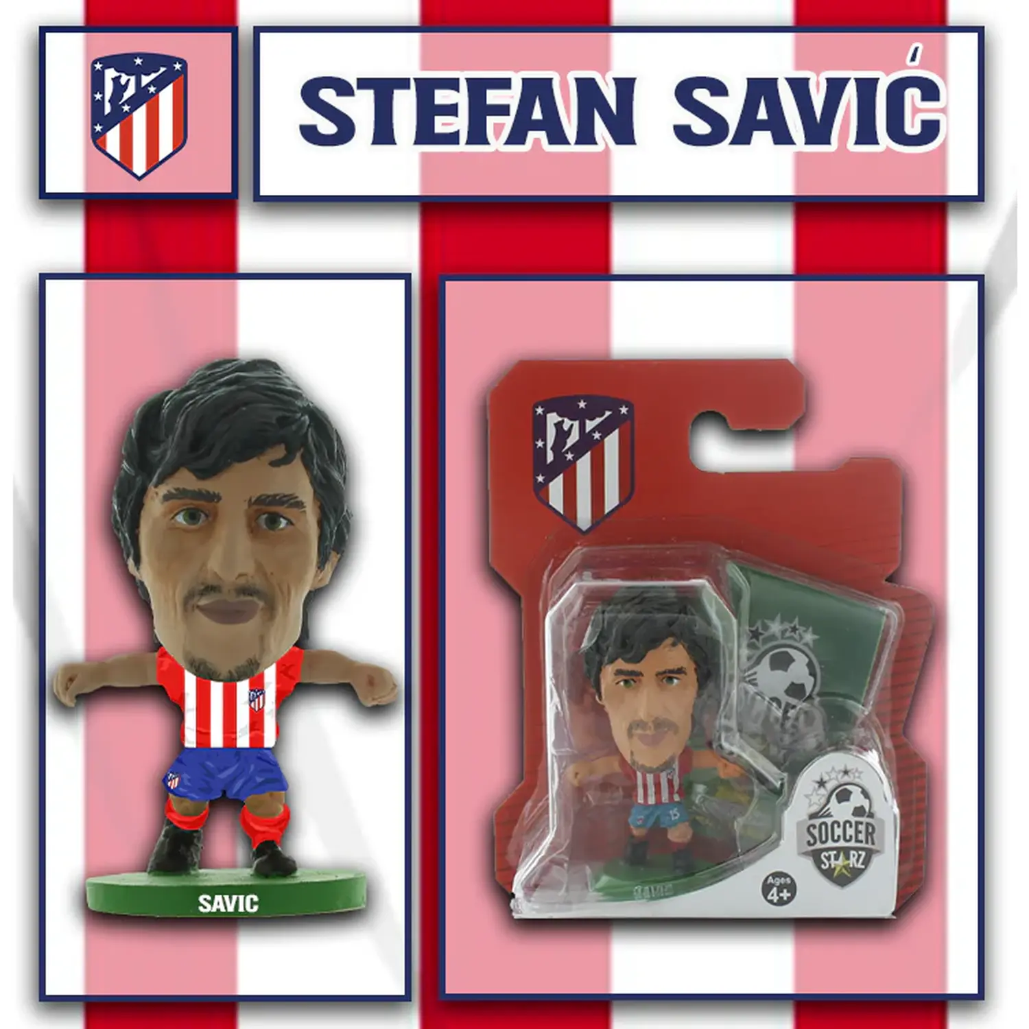 SoccerStarz Atletico Madrid Stefan Savic-HomeKit Classic 5cm Figure - Red
