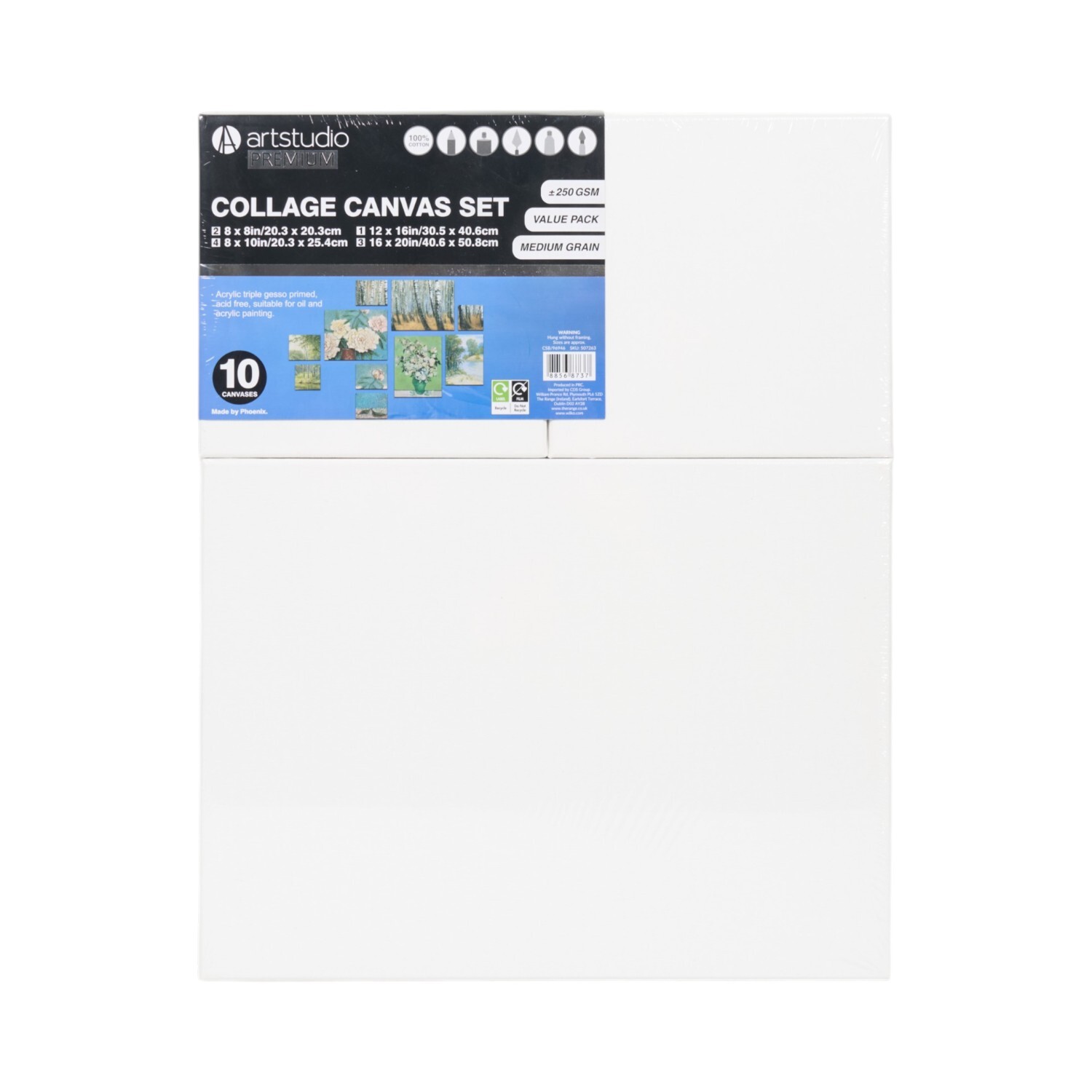 Art Studio Collage Canvas Set - White