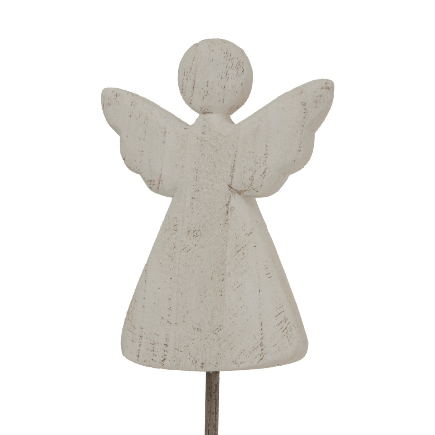 Large Whitewashed Rustic Angel Statue For Home Retail Decor - White