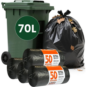 Black Heavy Duty Bin Liners Bags Waste Refuse Sacks 70L