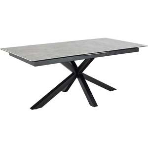 Wyld Haus Perth Extendable Dining Table 200-240 cm Grey Ceramic, Black Cross Base
