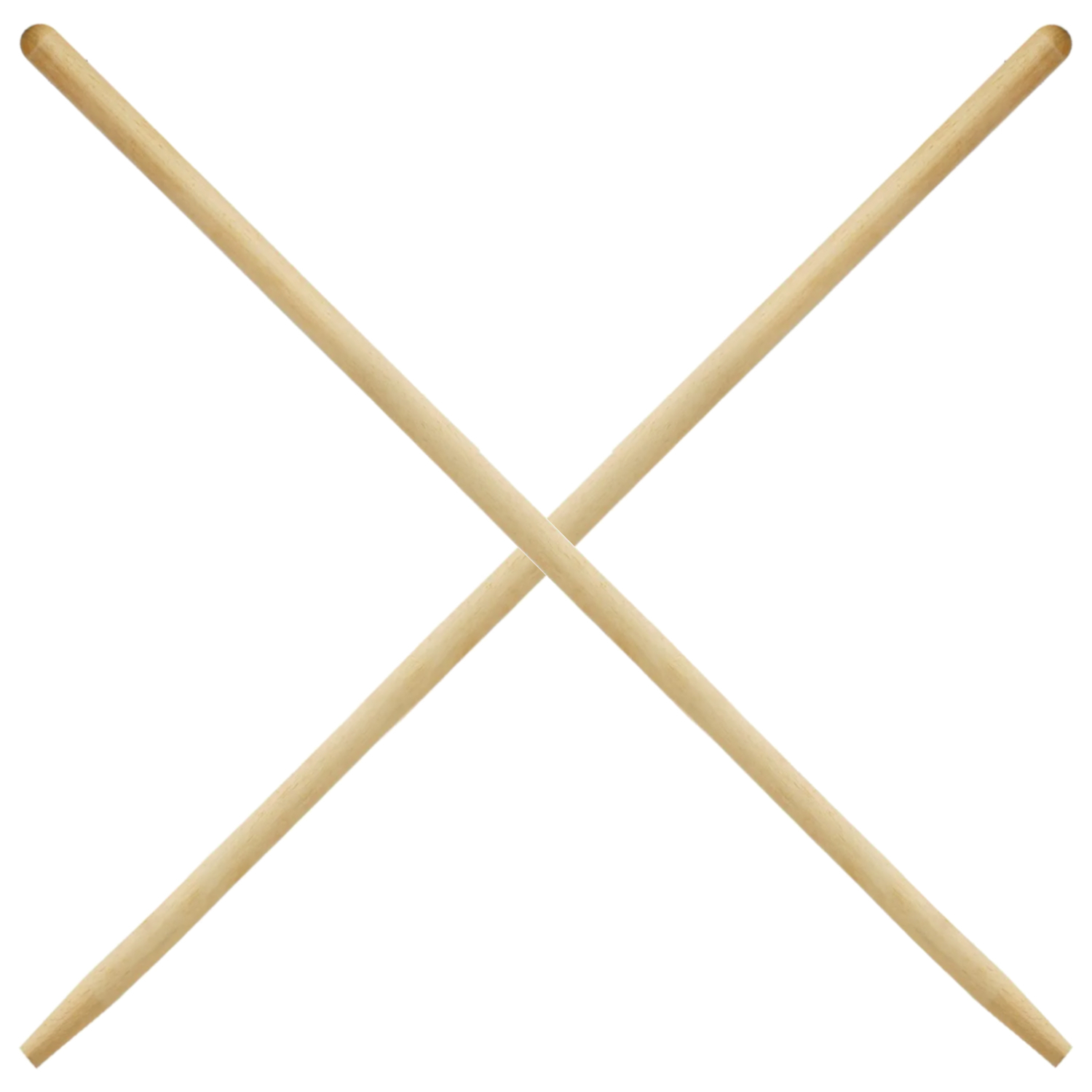 2 x Wooden Handle 120 cm / 47" Long Hardwood Shaft Replacement for Rake, Hoe - Brown / 1600g