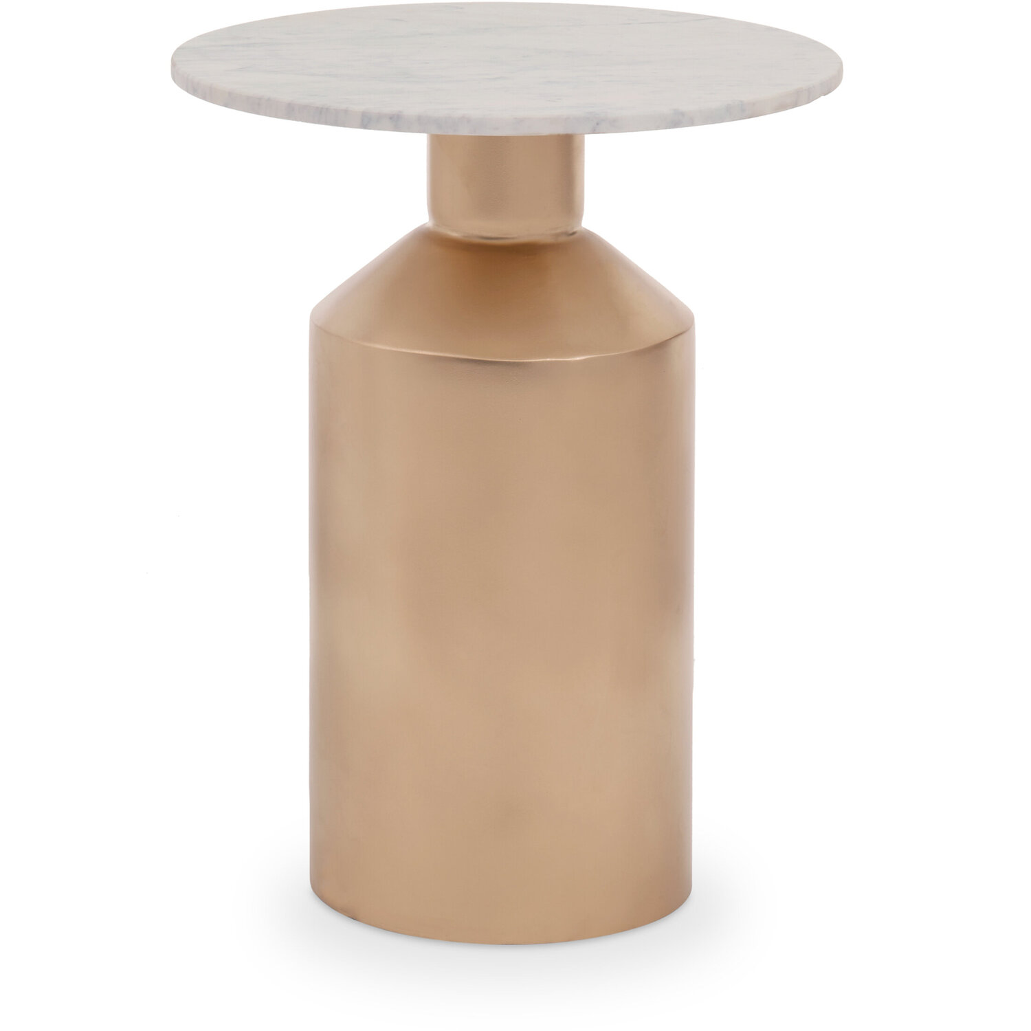 Amira Marble Top Gold Base Side Table. - Gold