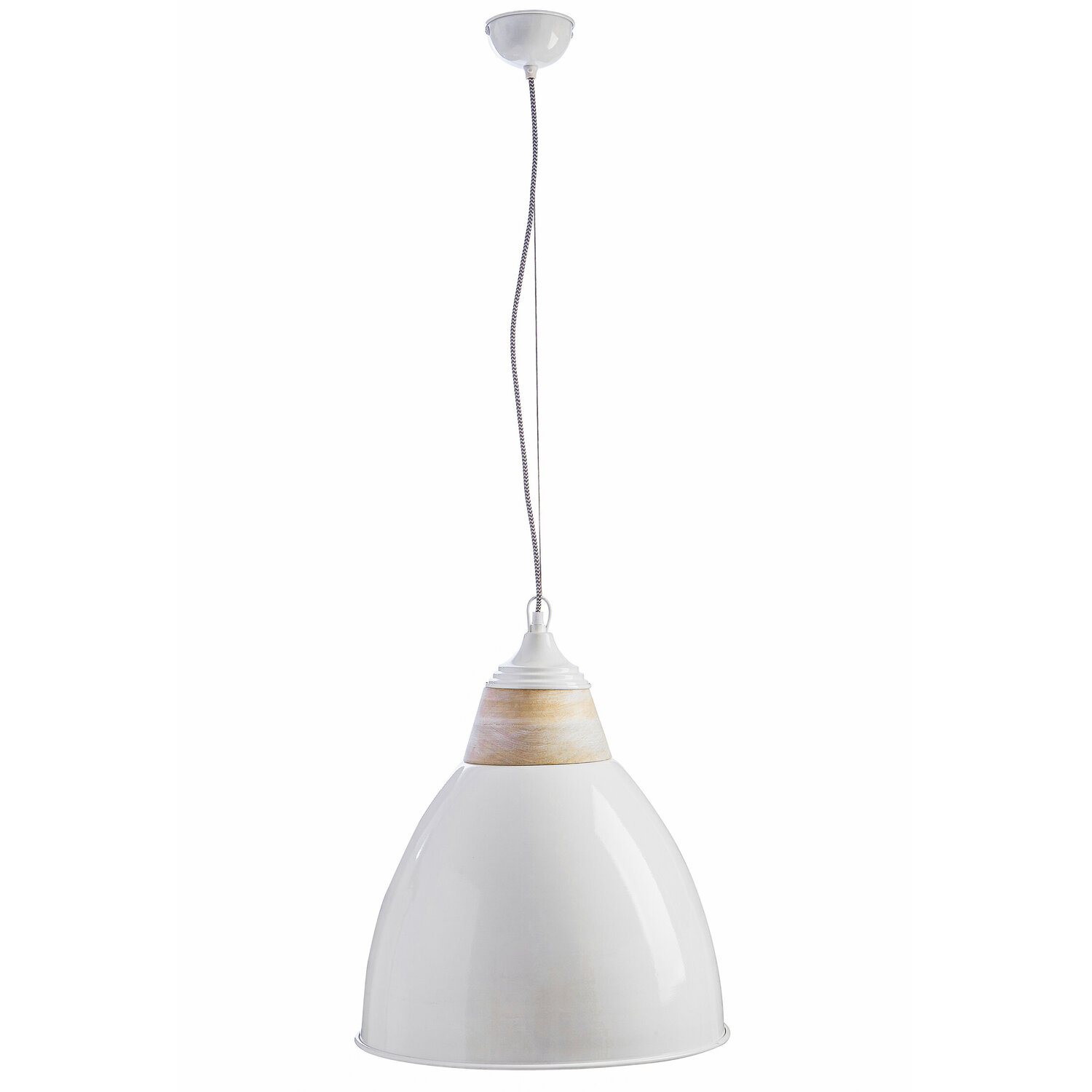 Oslo Large White Bell Shaped Pendant Light - White