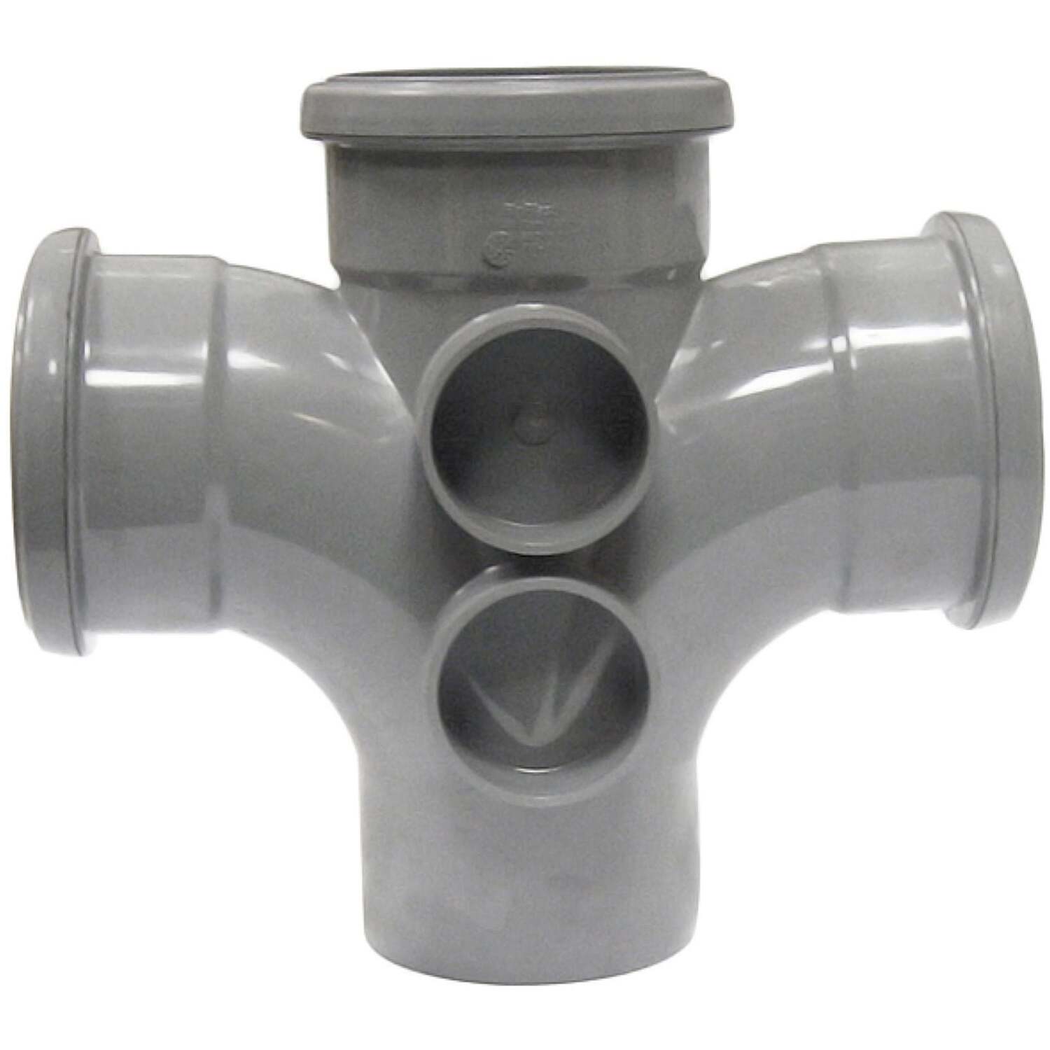 FloPlast 110mm Soil Double Branch 92.5' Grey - SP230 - Plumbing Fitting