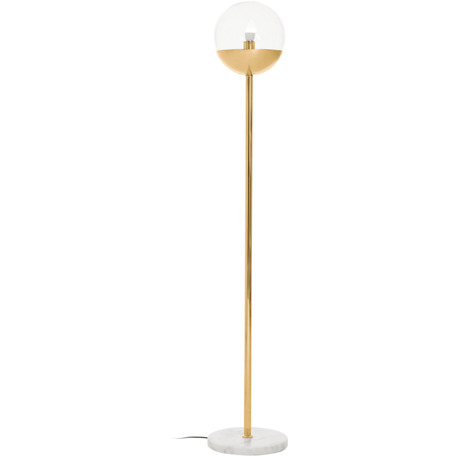 Revive Gold Finish Metal Floor Lamp with White Marble Base - Gold
