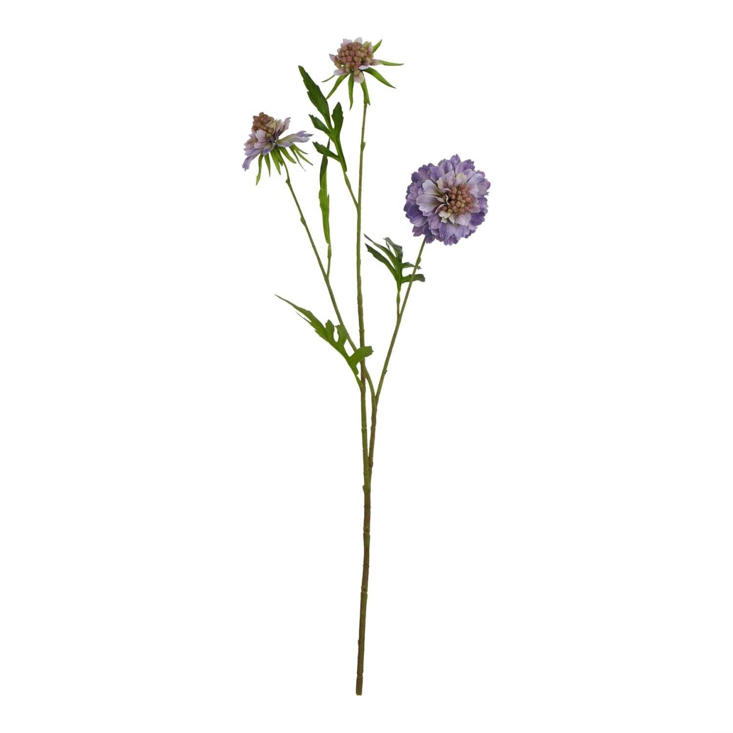 Set of 3 Artificial Purple Scabious Stems - Purple