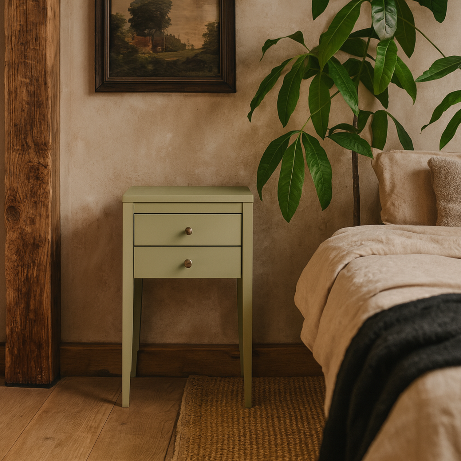 Pirenopolis Sage 2 Drawer Bedside Table - Green