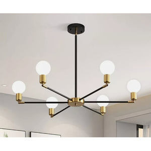 Chandelier Black and Gold E27