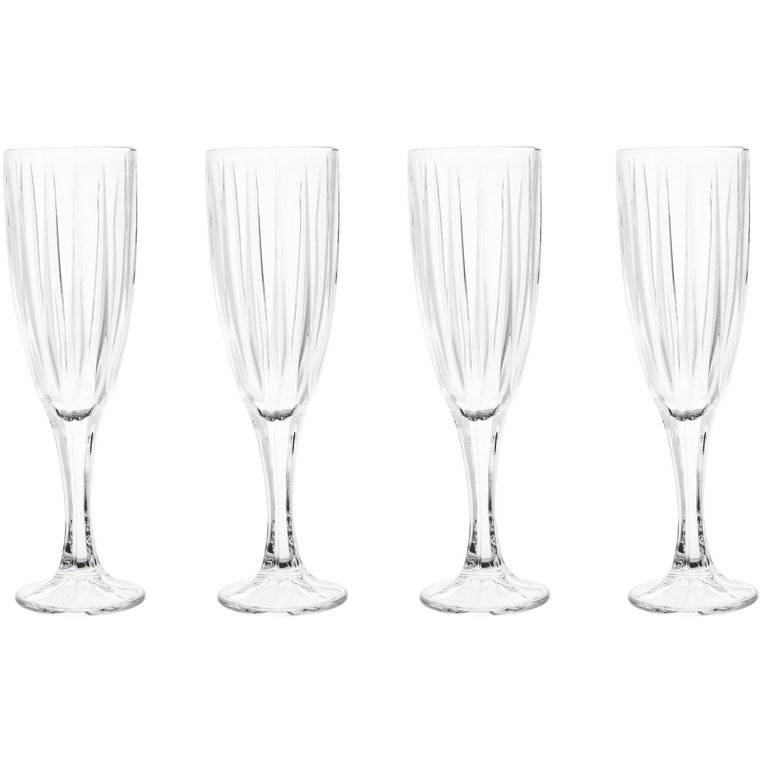 Beaufort Set of 4 Crystal Champagne Flutes - Transparent