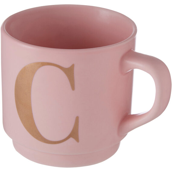 Signet Pink Monogram Mug, C