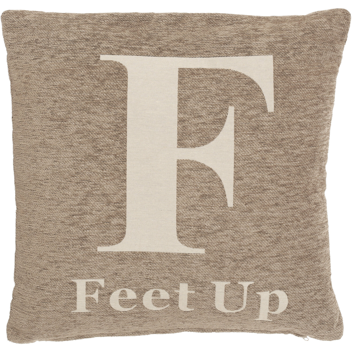 Natural 'Feet Up' Words Cushion - Natural
