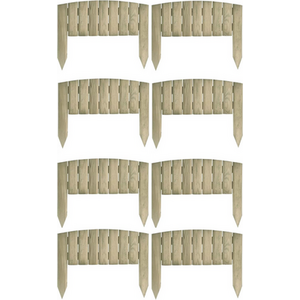 Pack of 8 Wooden Log Panel Garden Border