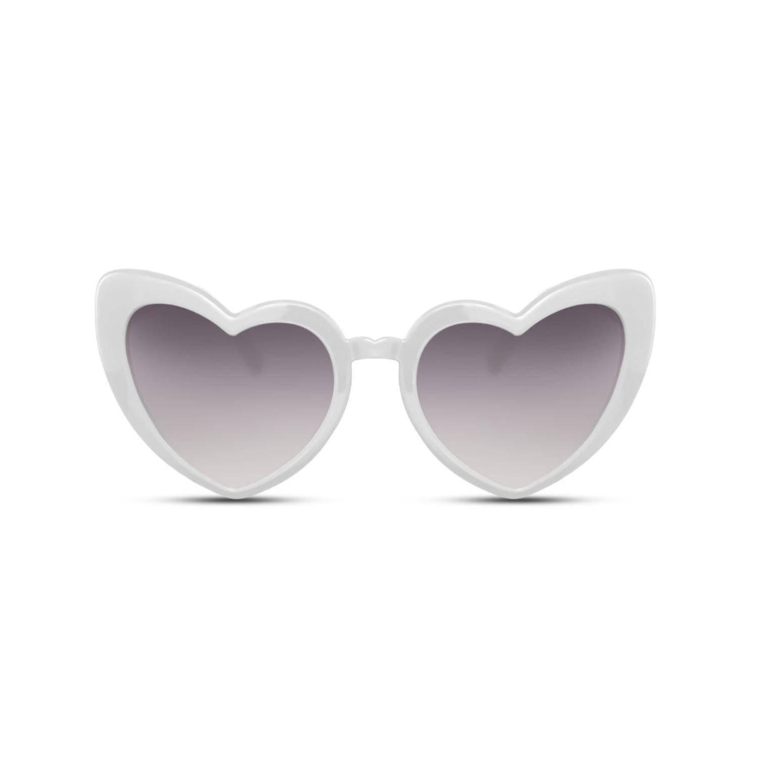Sunglass Station Signature Heart Unisex Sunglasses - White