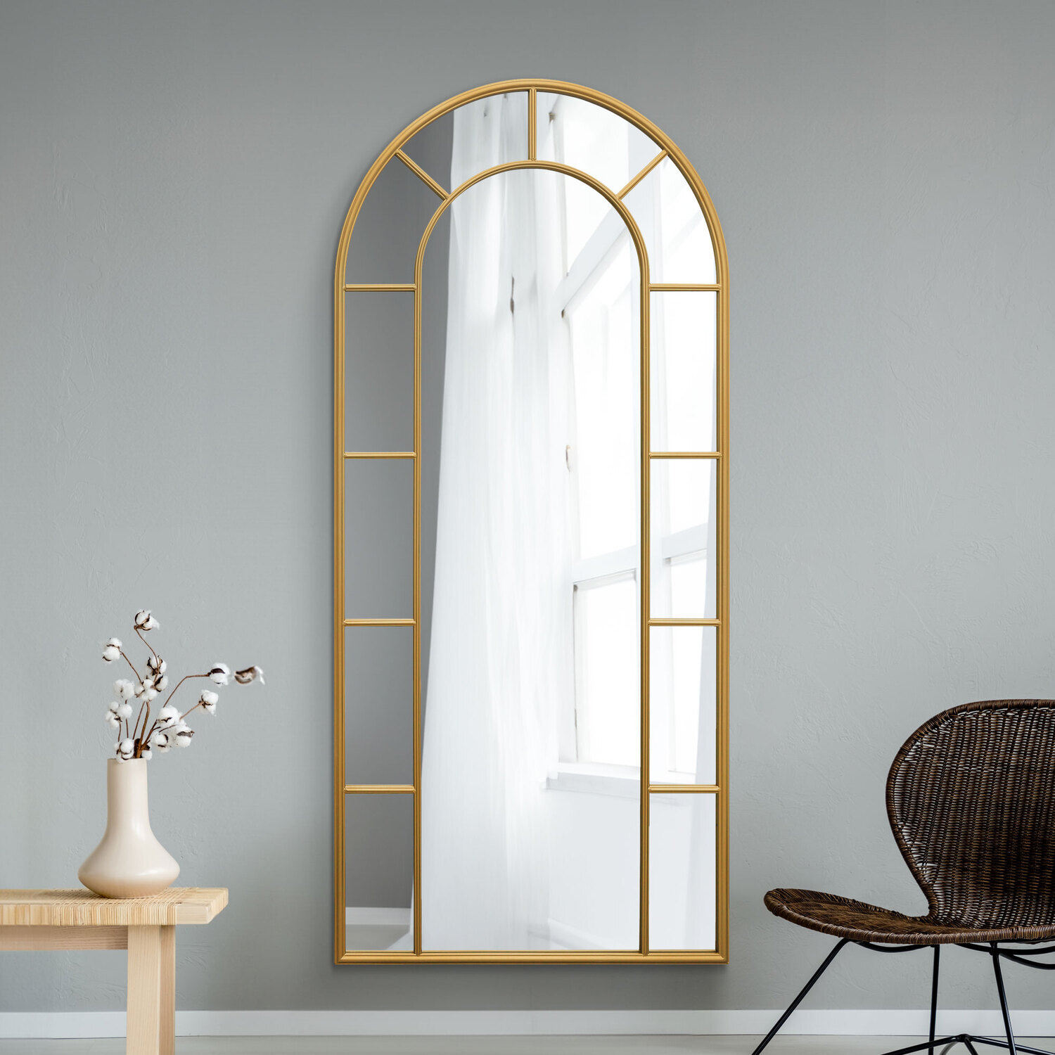 Image of Arcus Window Metal Framed Arched Leaner&hellip;