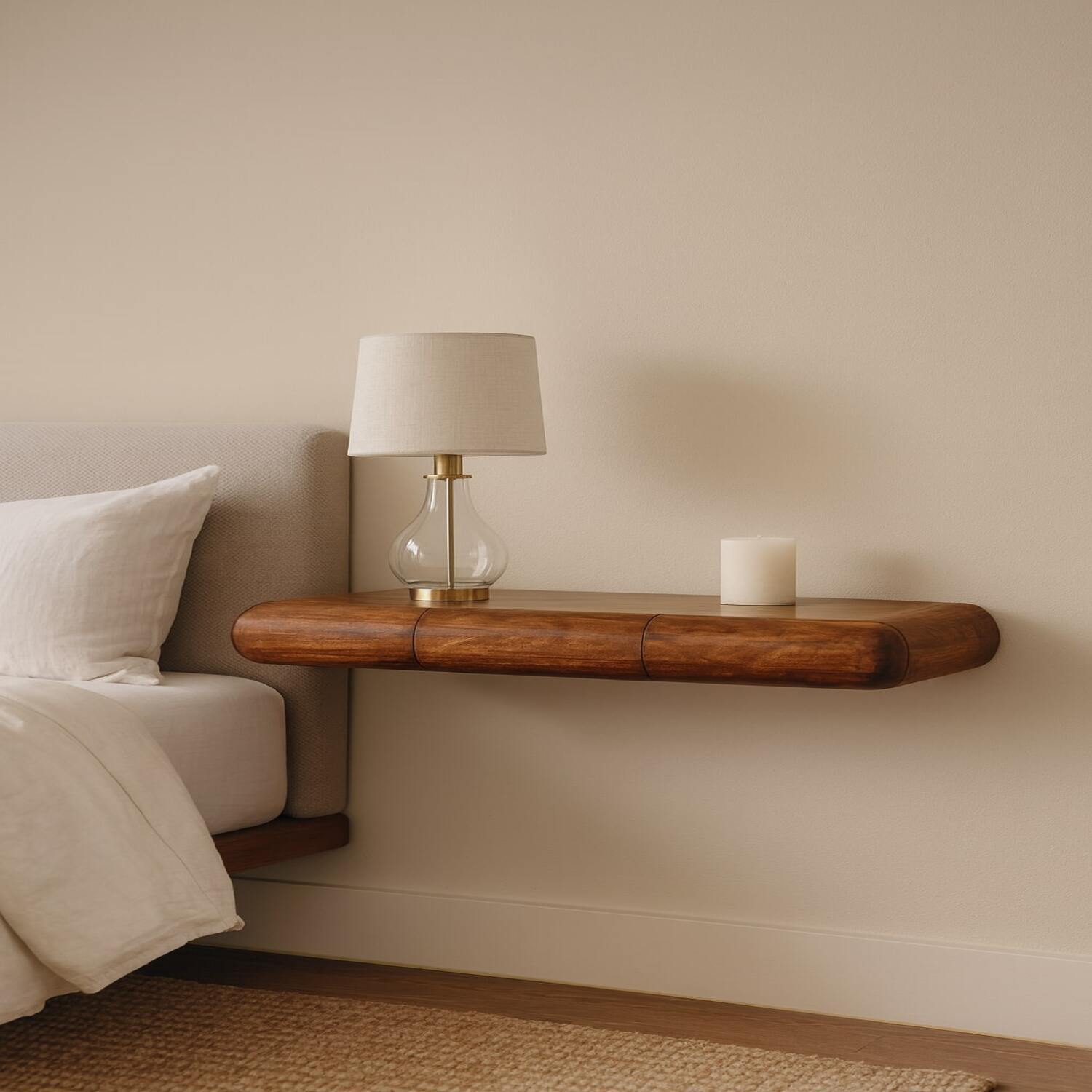 Solid Wood Solis Wall-mounted Console - Brown