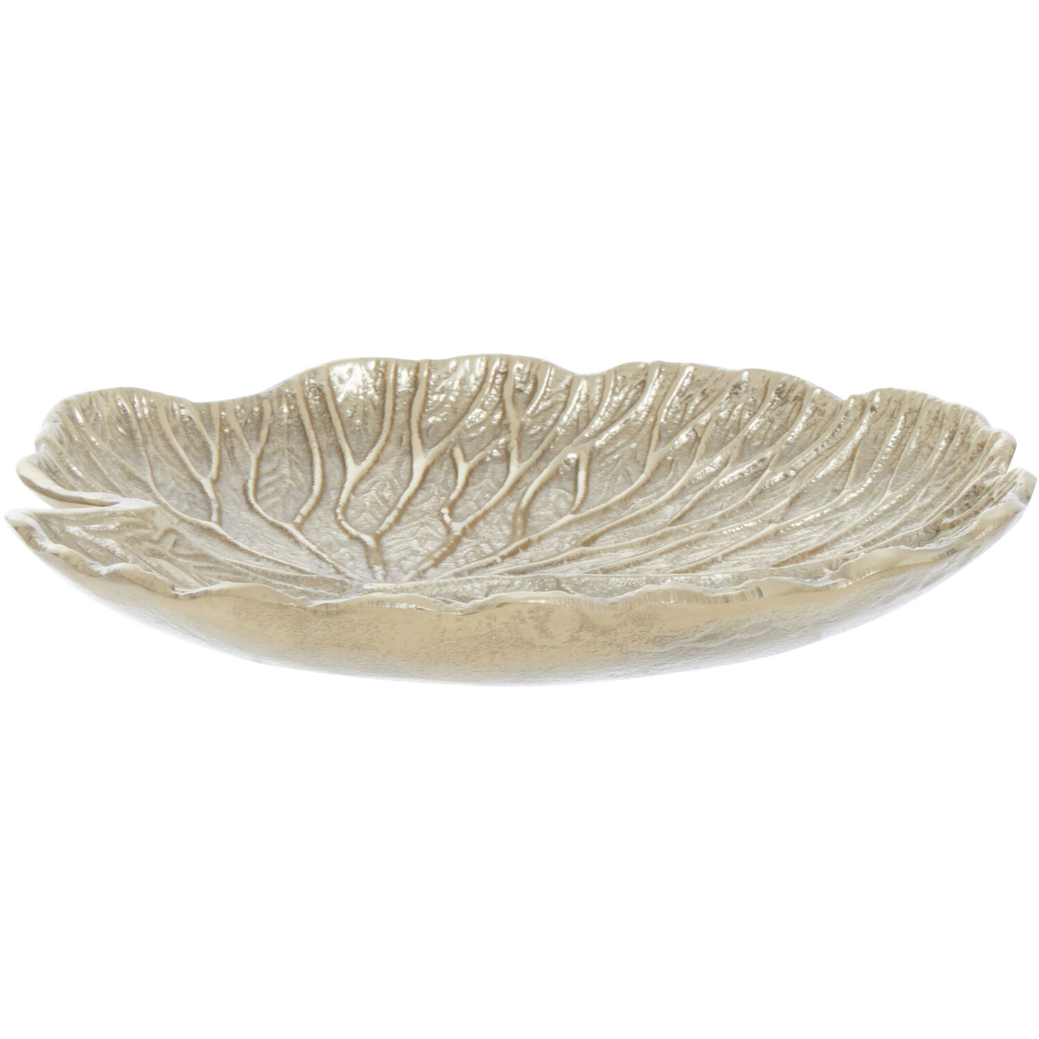 Salma Small Gold Finish Lotus Leaf Plate - Gold