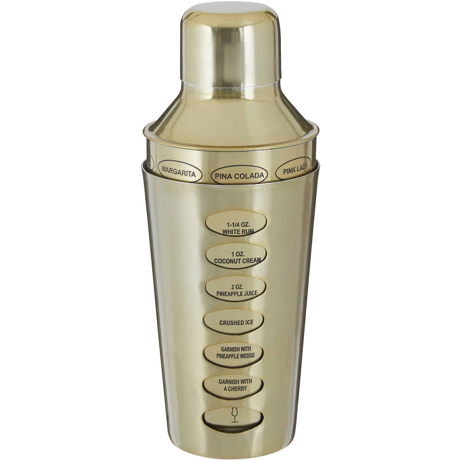 Maison By Premier Recipe Brushed Brass Cocktail Shaker - Gold