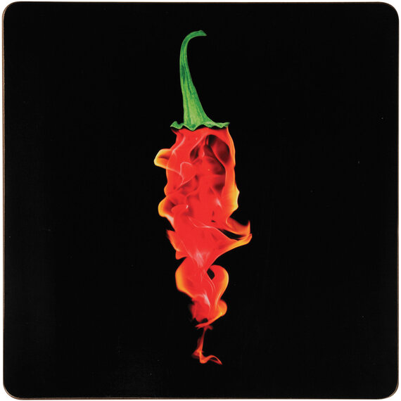 Set Of Four Flaming Chilli Placemats