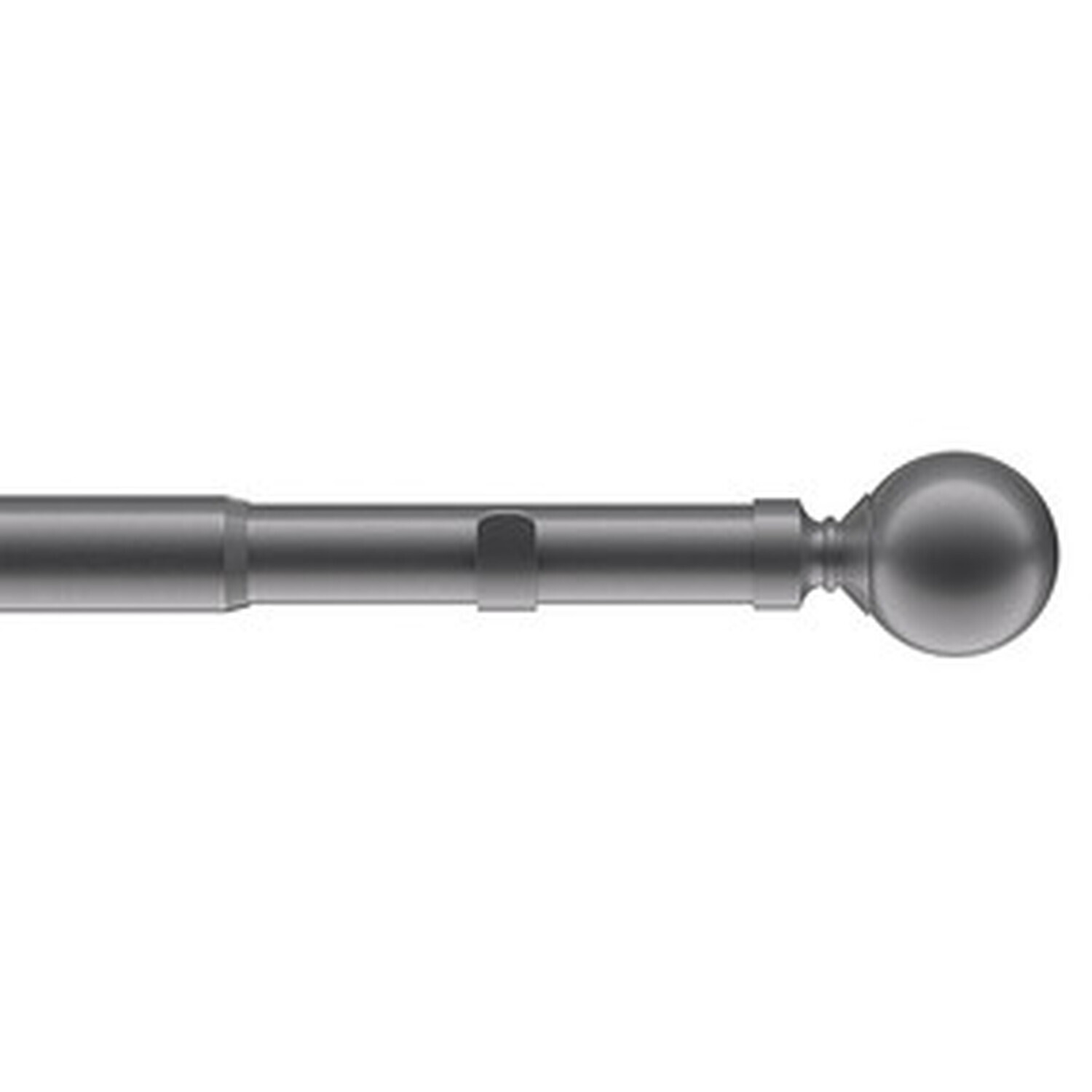 22-25mm Ball End Metal Eyelet Extendable Curtain Pole Set - Charcoal / 170cm